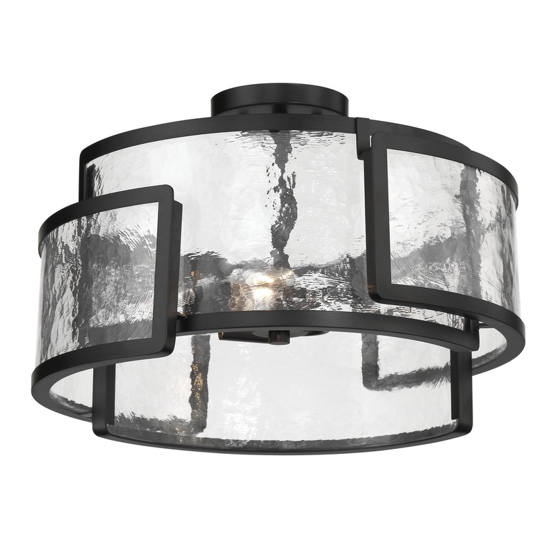 Bella Collina Three Light Semi Flush Mount in Coal