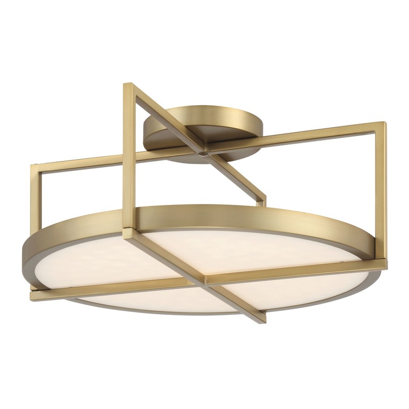 Boada LED Semi Flush Mount in Soft Brass