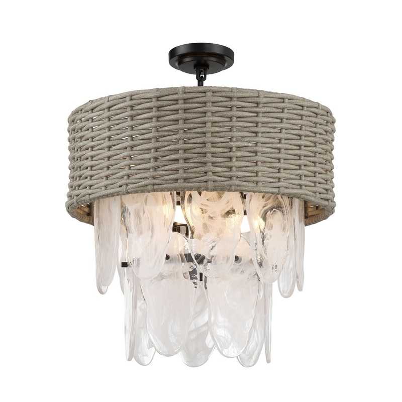 Breakers Isle Six Light Semi Flush Mount in Coal
