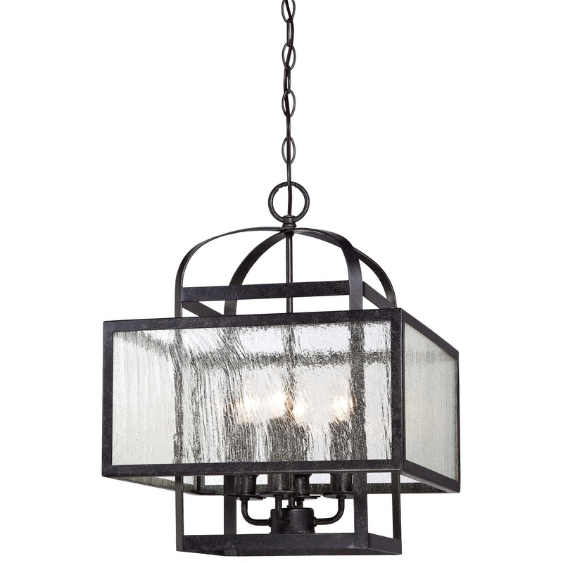 Camden Square Four Light Mini Chandelier in Aged Charcoal