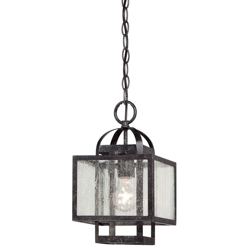 Camden Square One Light Mini Pendant in Aged Charcoal