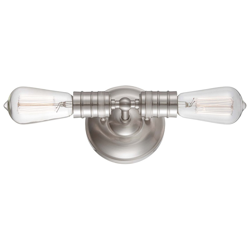 Downtown Edison Two Light Wall Mount in Brushed Nickel