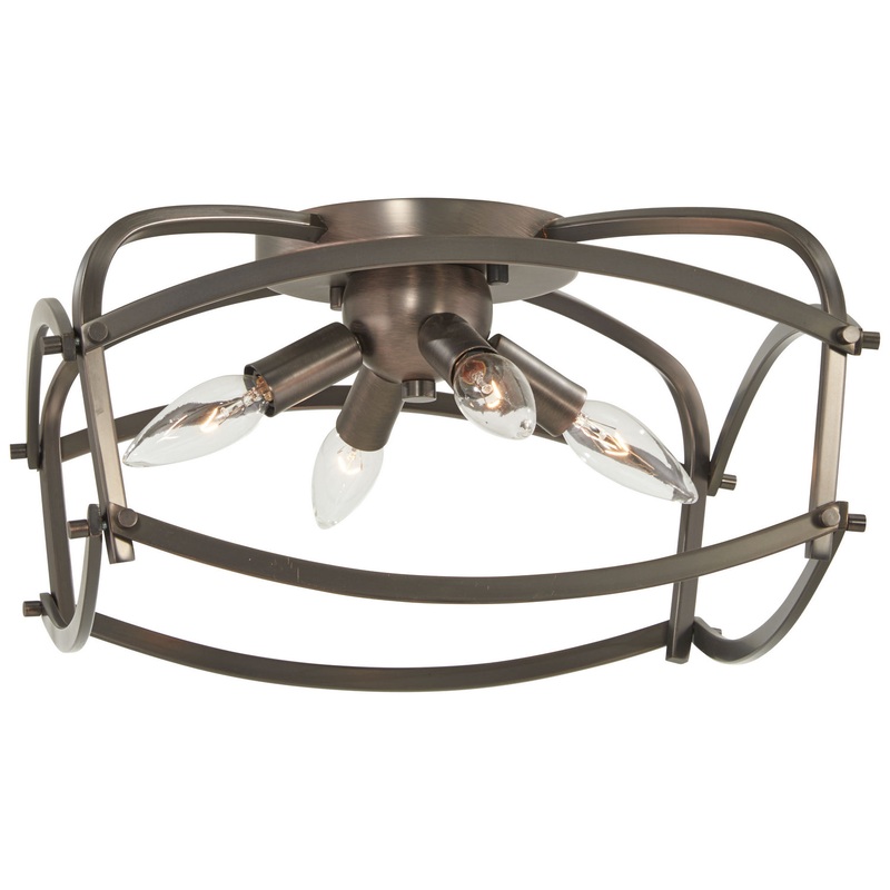 Jupiter'S Canopy Four Light Flush Mount in Harvard Court Bronze (Plated)