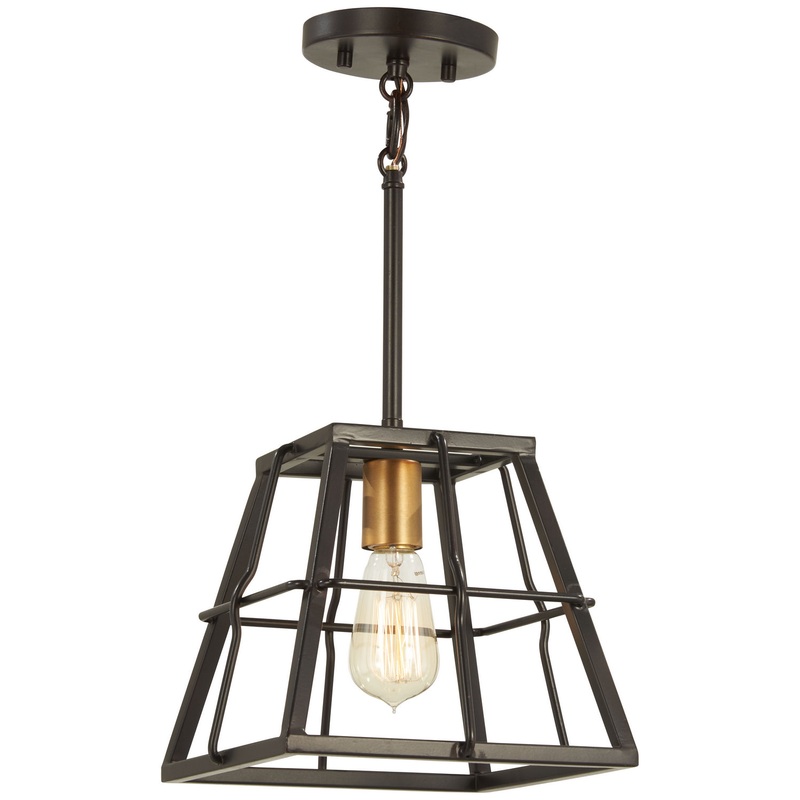 Keeley Calle One Light Mini Pendant in Painted Bronze W/Natural Brush