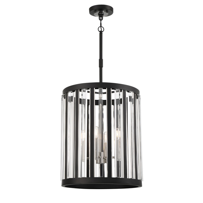 Majestic Splendor Four Light Pendant in Sand Coal And Polished Nickel