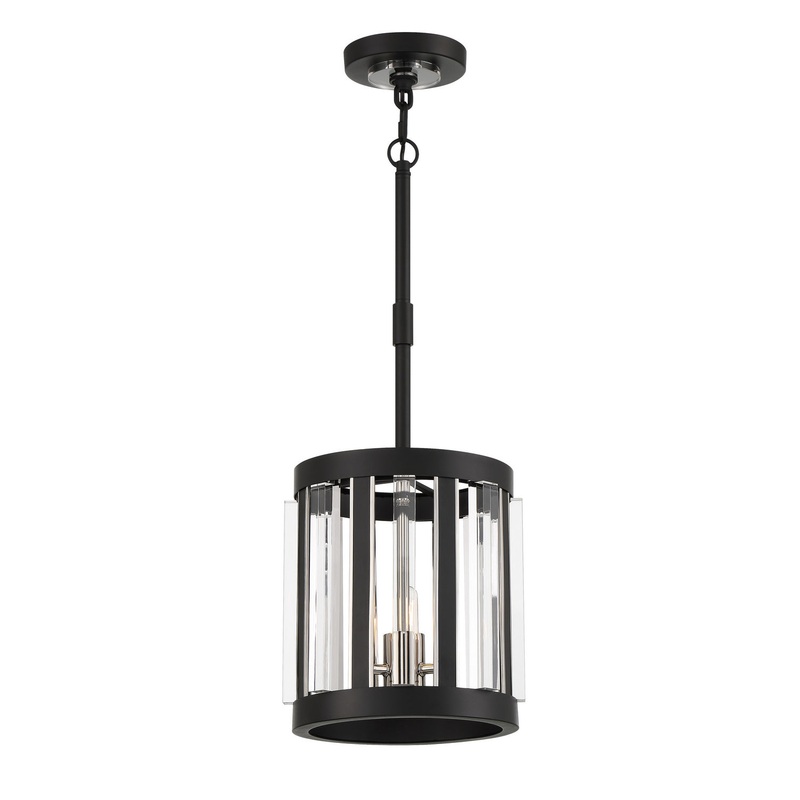 Majestic Splendor Three Light Pendant in Sand Coal And Polished Nickel