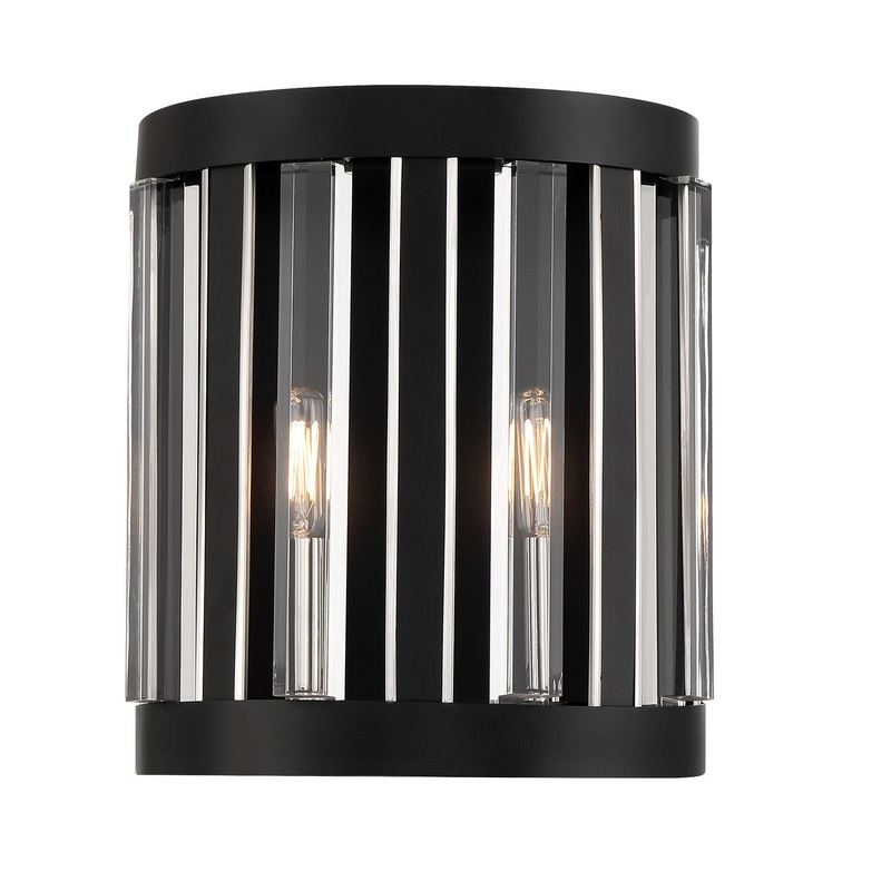 Majestic Splendor Two Light Wall Sconce in Sand Coal And Polished Nickel
