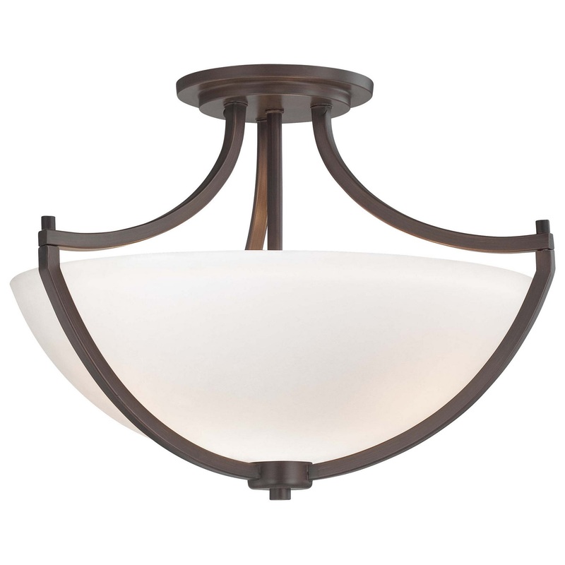 Middlebrook Three Light Semi Flush Mount in Vintage Bronze