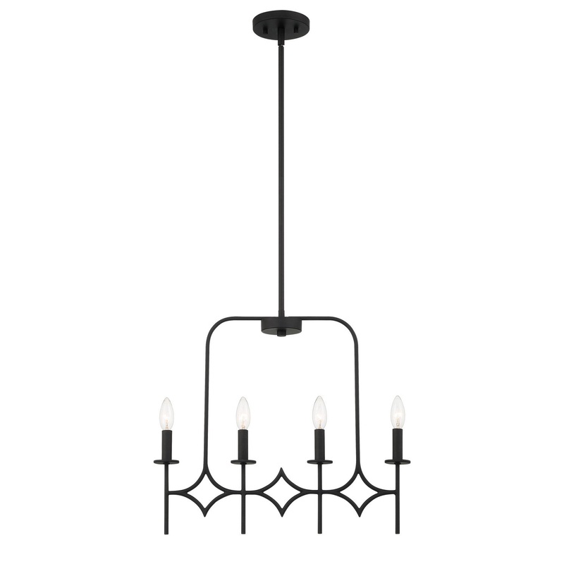 Muncie Four Light Island Pendant in Coal