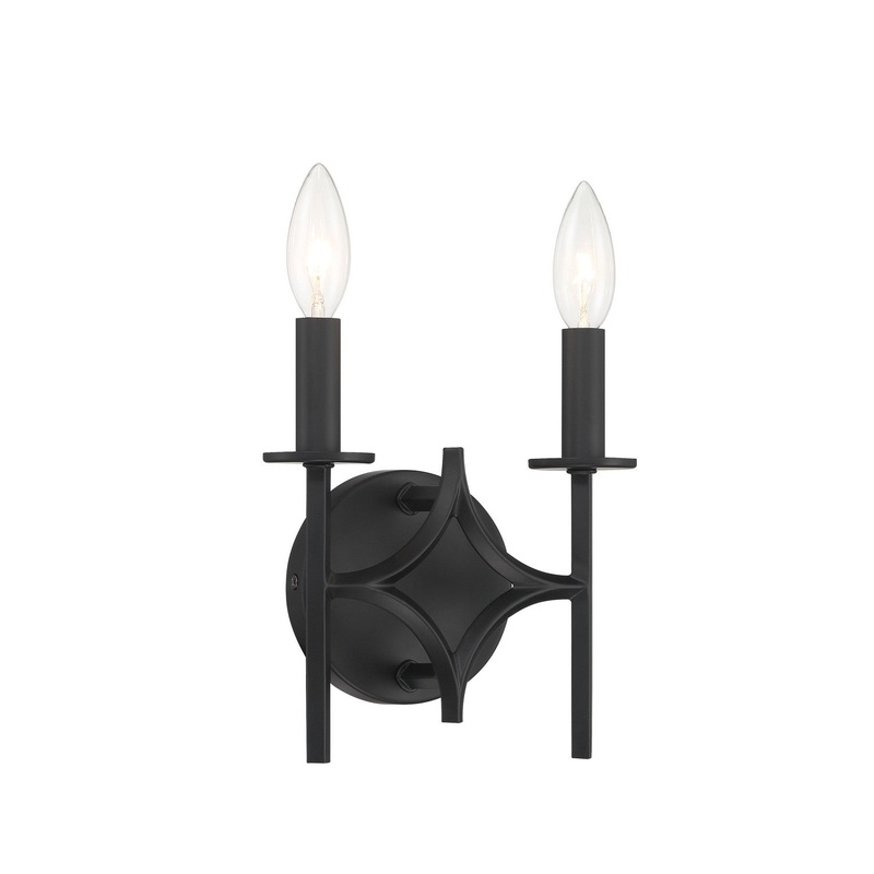 Muncie Two Light Wall Sconce in Coal