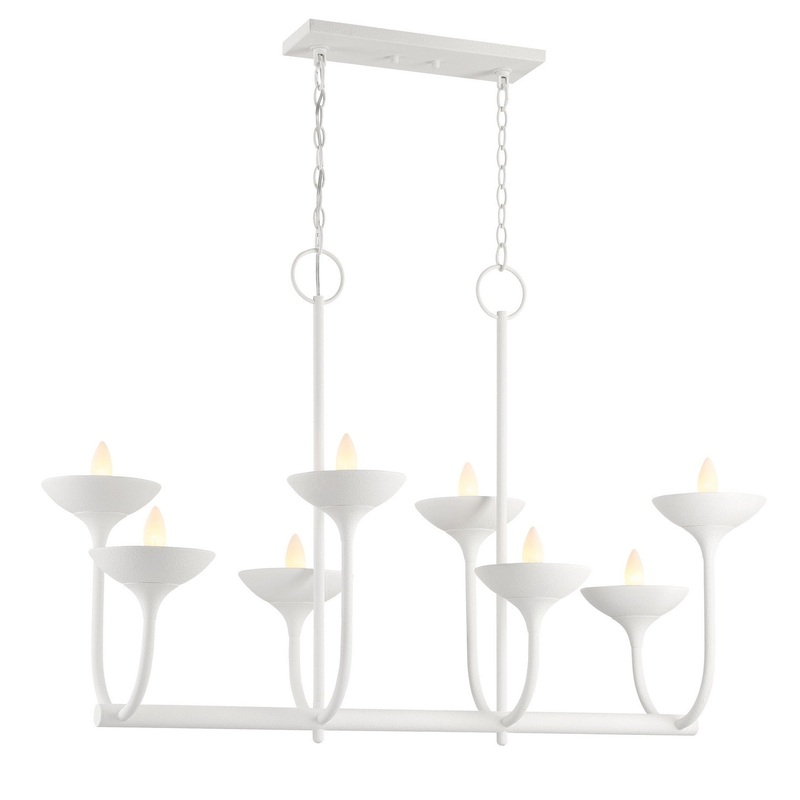 Ryton Eight Light Island Pendant in Plaster White