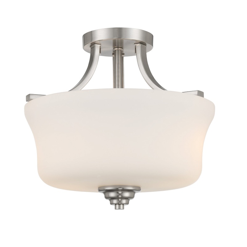 Shyloh Two Light Semi Flush Mount in Brushed Nickel