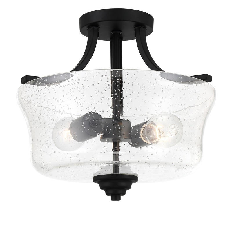 Shyloh Two Light Semi Flush Mount in Coal