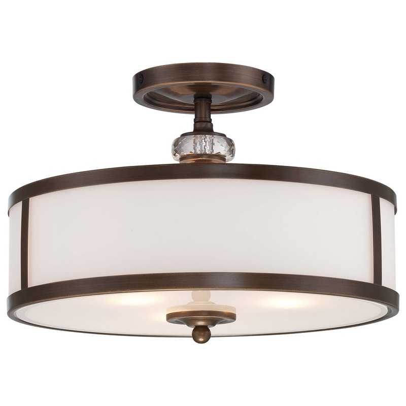 Thorndale Three Light Semi Flush Mount in Dark Noble Bronze