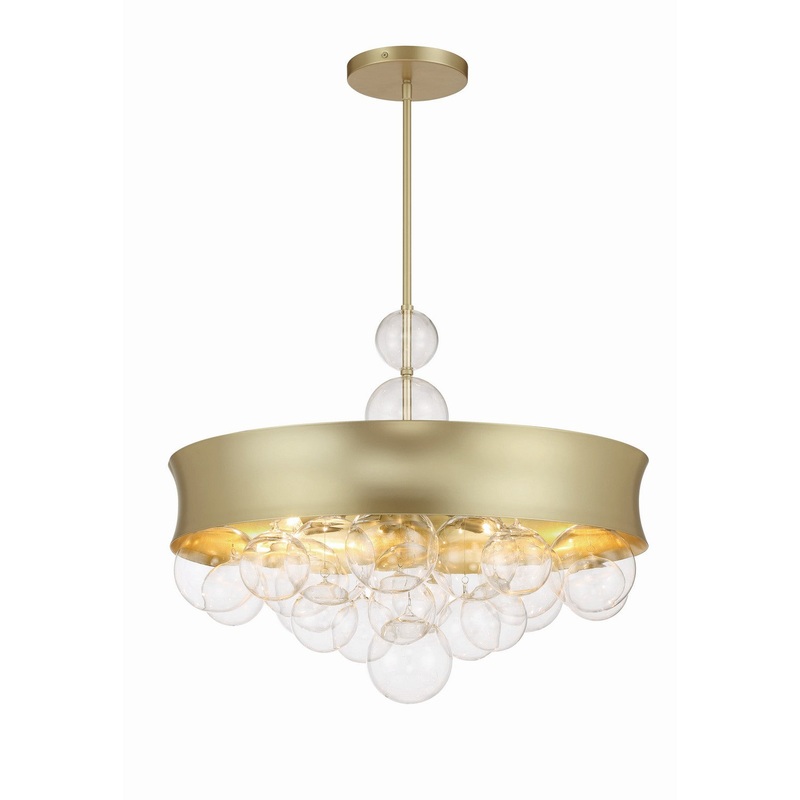 Verdi Square Eight Light Convertible Pendant in Soft Gold