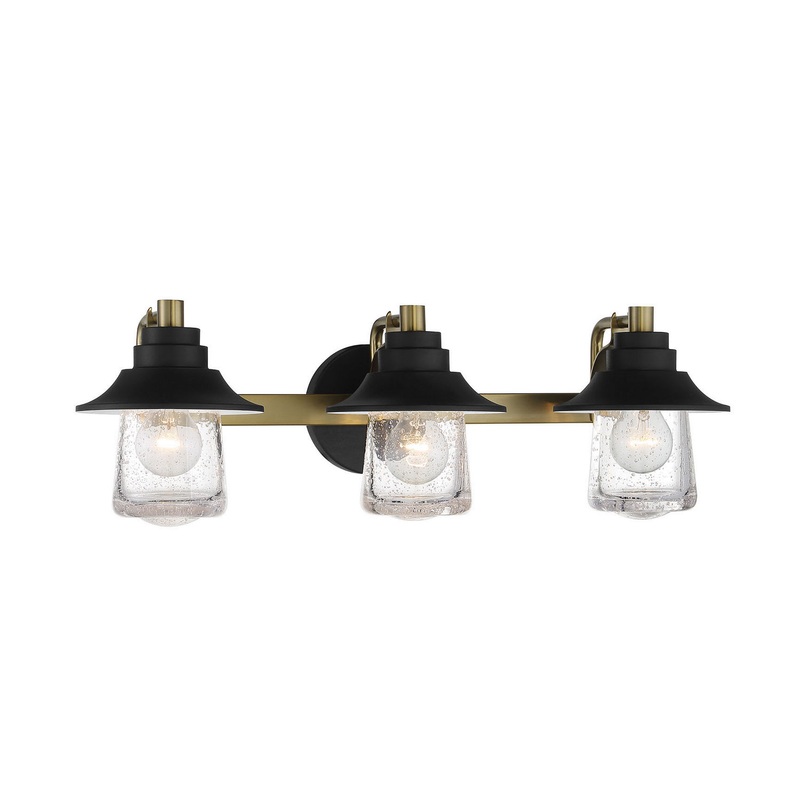 Westfield Manor Three Light Bath in Sand Coal W/ Soft Brass