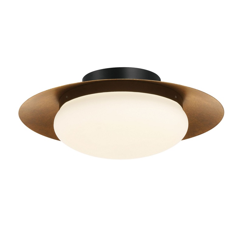 Zinola LED Flush Mount in Sand Coal & Halcyon Gold