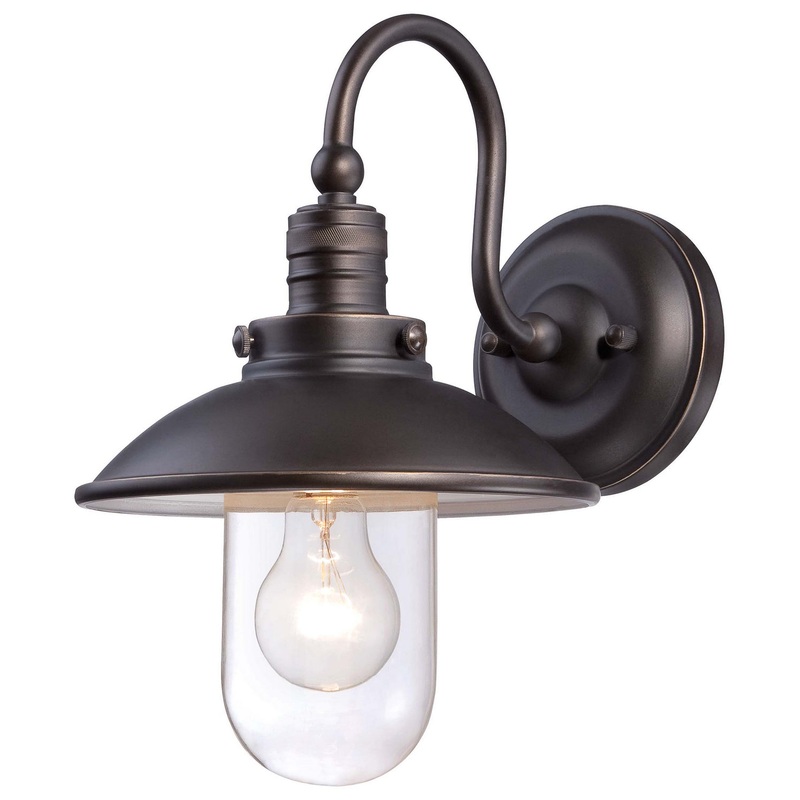 Downtown Edison One Light Wall Mount in Oil Rubbed Bronze W/ Gold Highlights