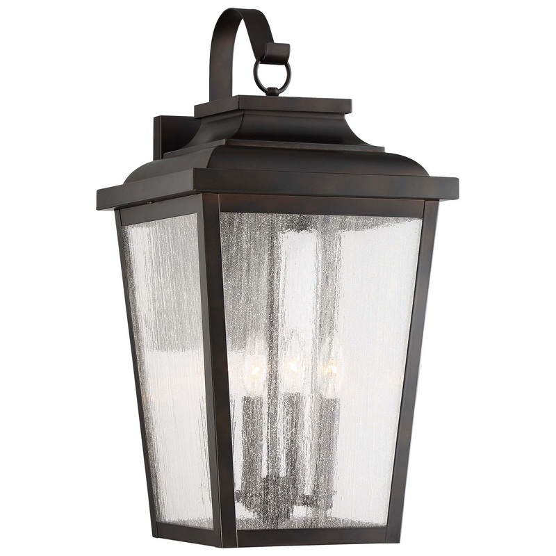 Irvington Manor Four Light Outdoor Wall Mount in Chelesa Bronze