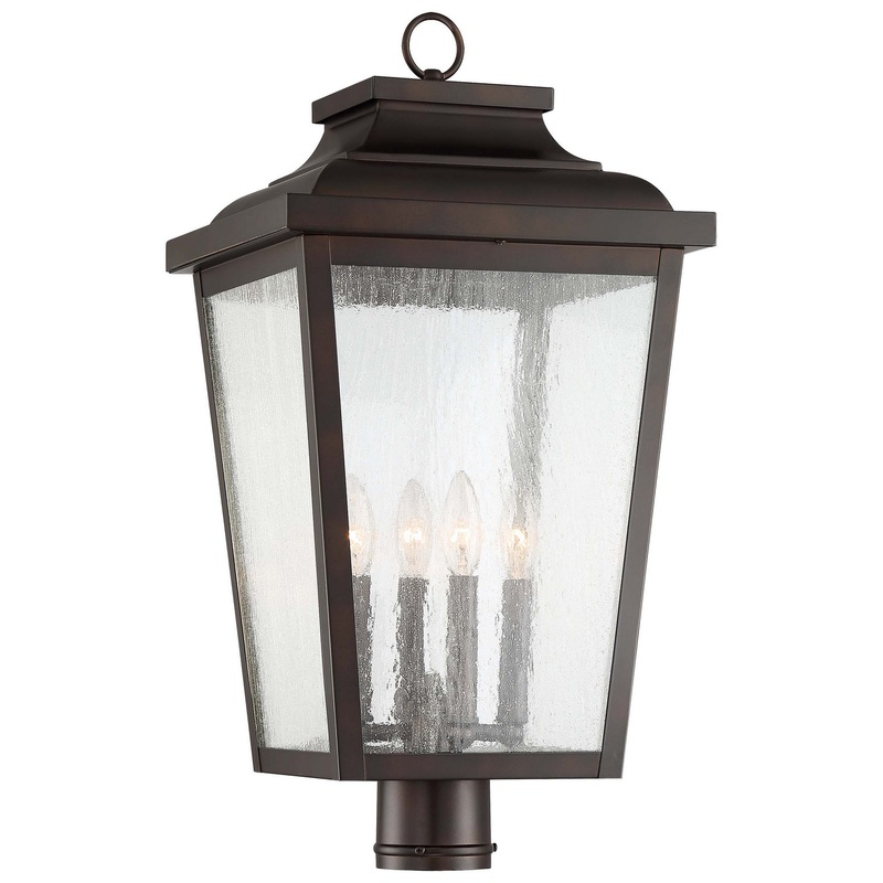Irvington Manor Four Light Post Mount in Chelesa Bronze