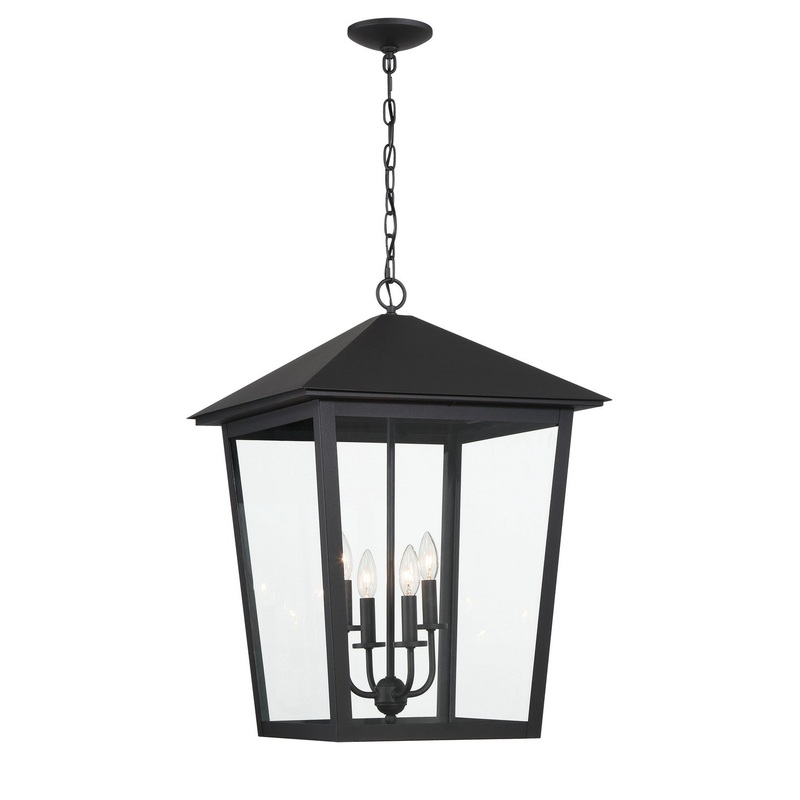 Noble Hill Four Light Outdoor Hanging Lantern in Sand Coal