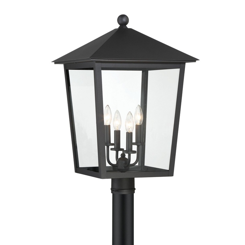 Noble Hill Four Light Outdoor Post Mount in Sand Coal