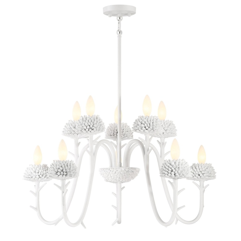 North Fork Ten Light Chandelier in Sand White