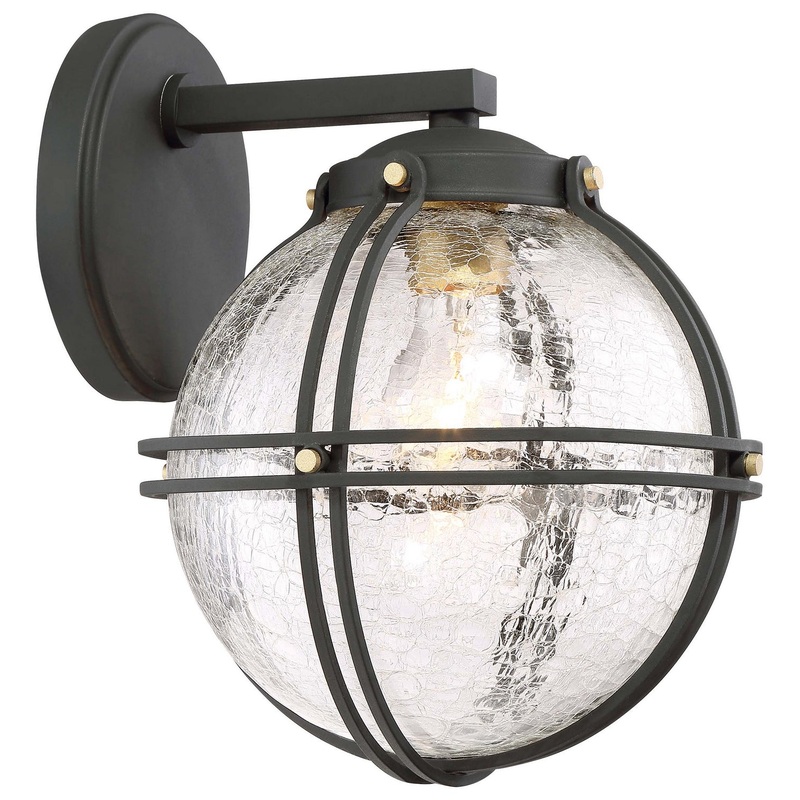 Rond One Light Outdoor Wall Mount in Coal W/Honey Gold Highlight