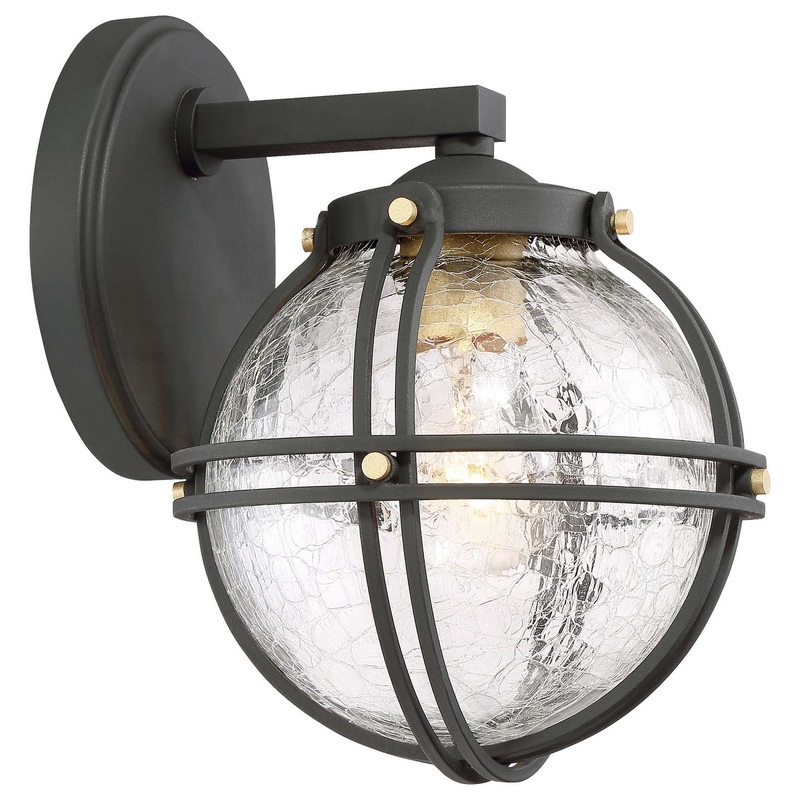 Rond One Light Outdoor Wall Mount in Coal W/Honey Gold Highlight - DISCONTINUED