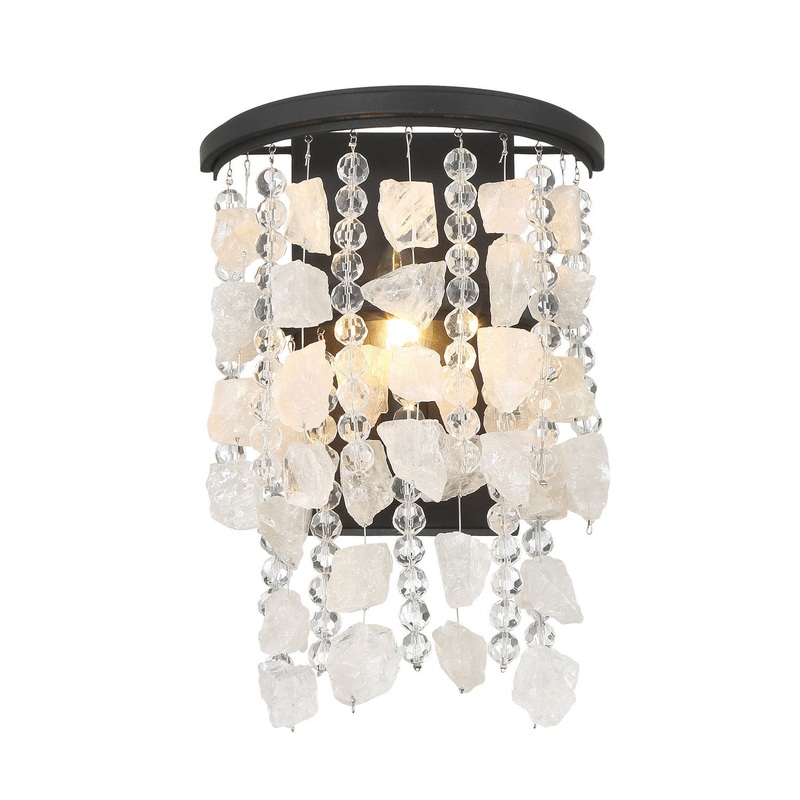 Shimmering Elegance One Light Wall Sconce in Sand Coal