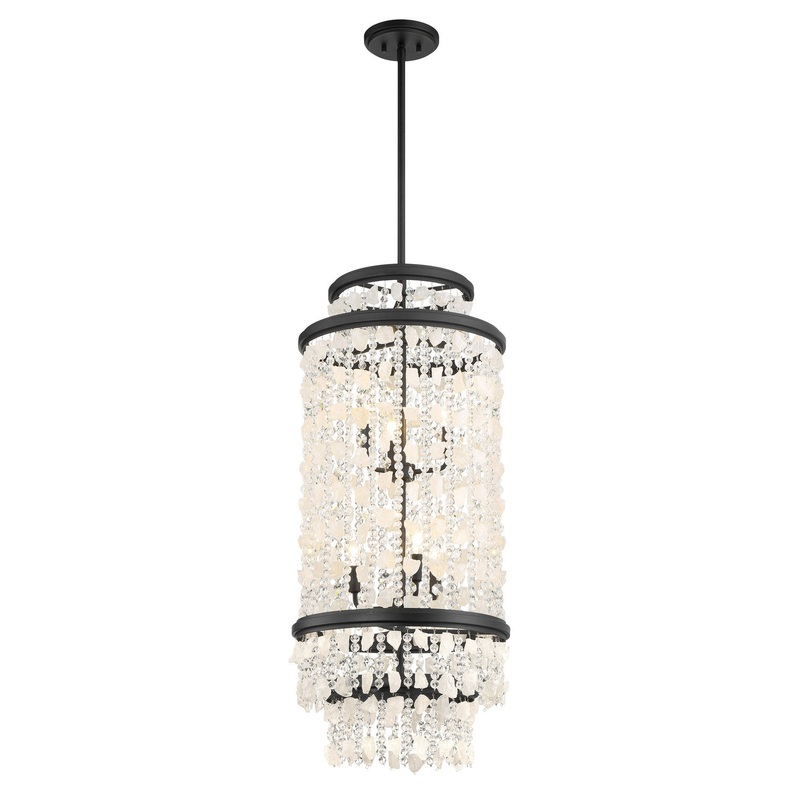 Shimmering Elegance Six Light Foyer Pendant in Sand Coal