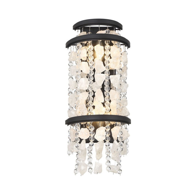 Shimmering Elegance Two Light Wall Sconce in Sand Coal