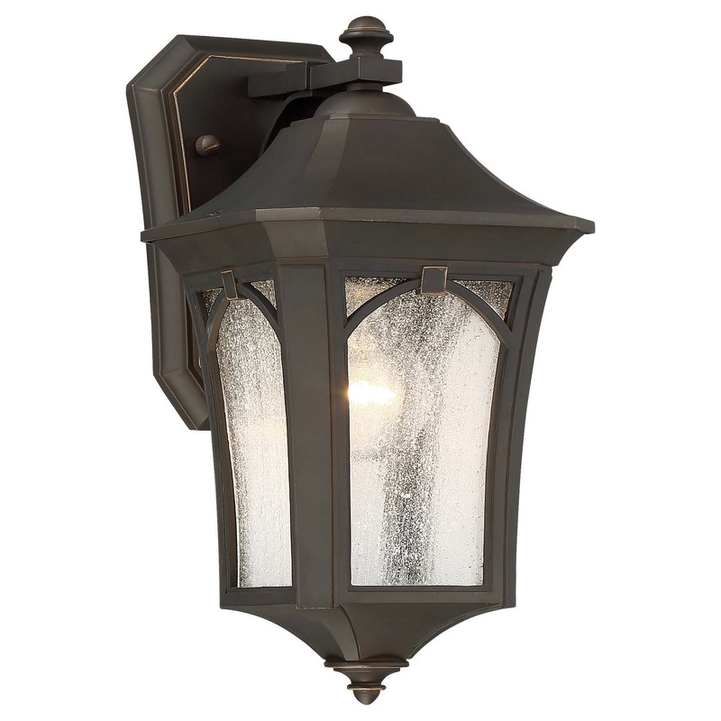 Solida One Light Outdoor Wall Mount in Oil Rubbed Bronze W/ Gold High