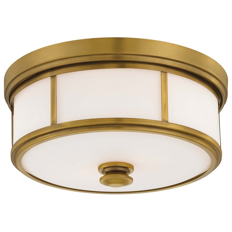 Three Light Flush Mount in Liberty Gold