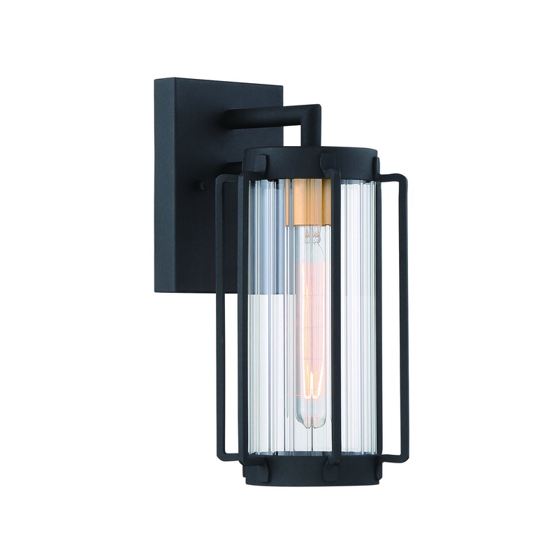 Avonlea One Light Outdoor Wall Mount in Coal W/Gold