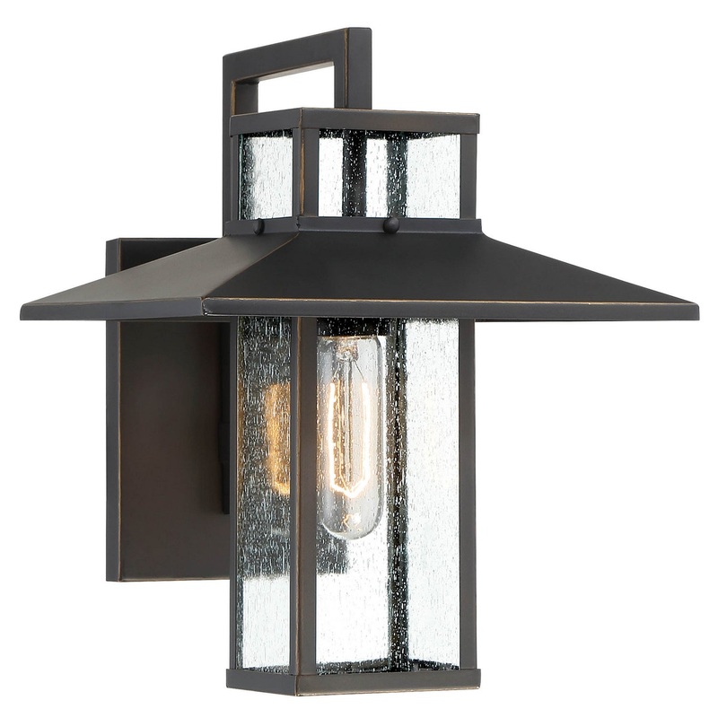 Danforth Park One Light Outdoor Wall Mount in Oil Rubbed Bronze W/ Gold High