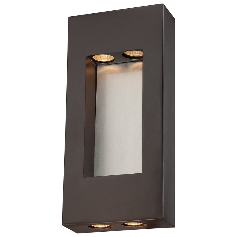 Geox Four Light Outdoor Wall Mount in Dorian Bronze