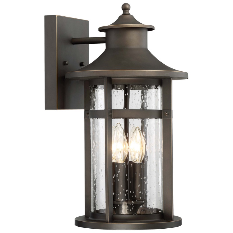 Highland Ridge Four Light Outdoor Wall Lamp in Oil Rubbed Bronze W/ Gold High