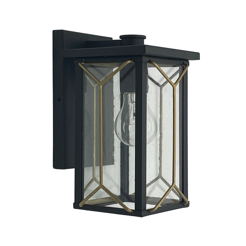 Hillside Manor One Light Outdoor Wall Mount in Sand Coal And Mystic Gold