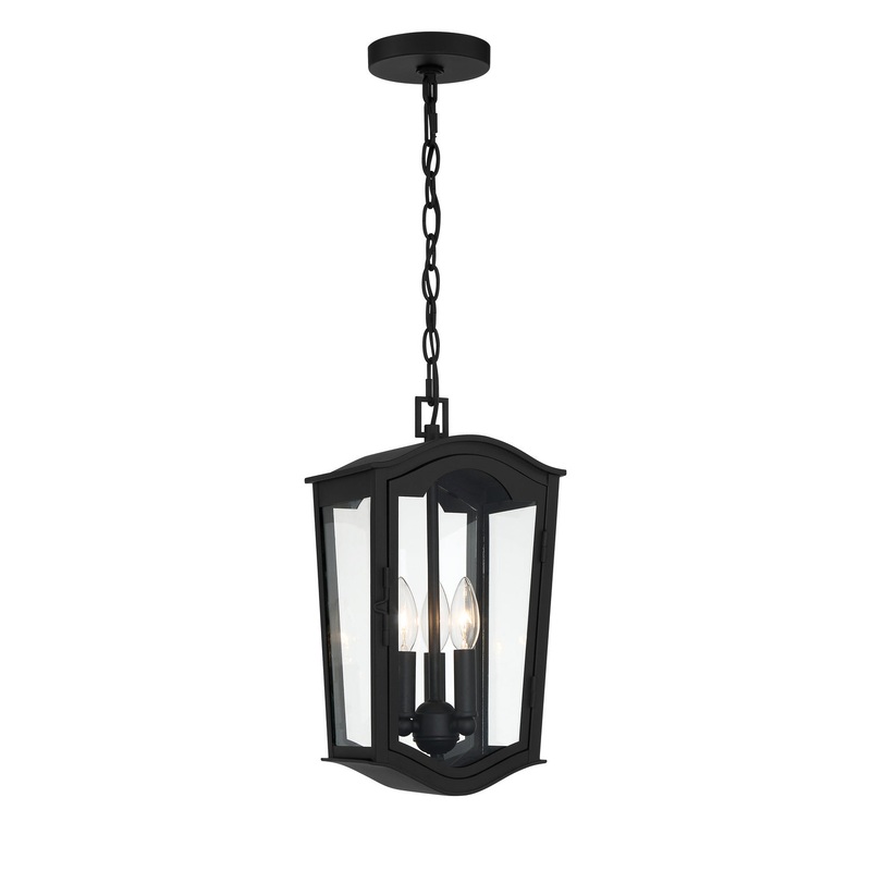 Houghton Hall Three Light Outdoor Chain Hung in Sand Coal