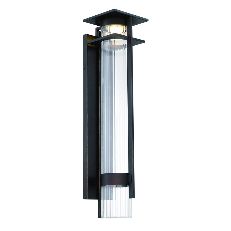 Kittner LED Outdooe Wall Mount in Oil Rubbed Bronze W/ Gold High