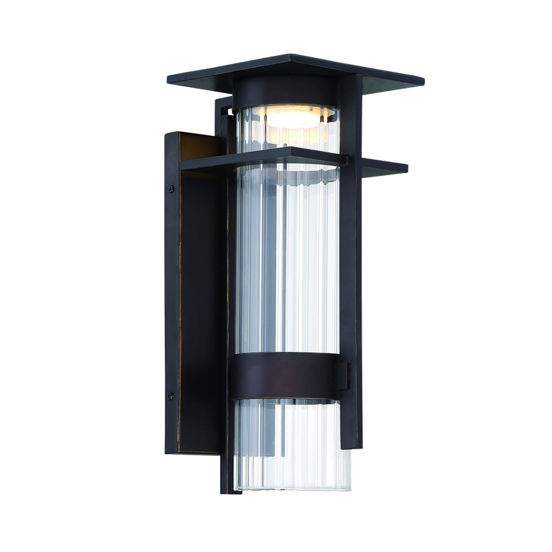 Kittner LED Outdoor Wall Mount in Oil Rubbed Bronze W/ Gold High