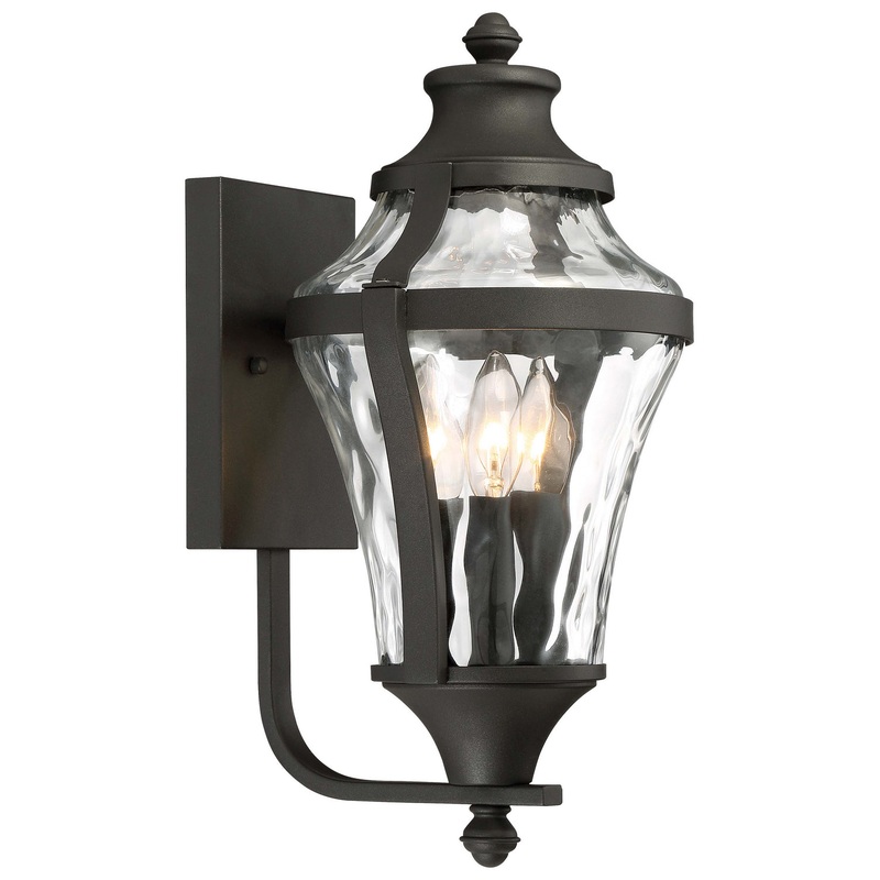 Libre Three Light Outdoor Wall Lamp in Coal