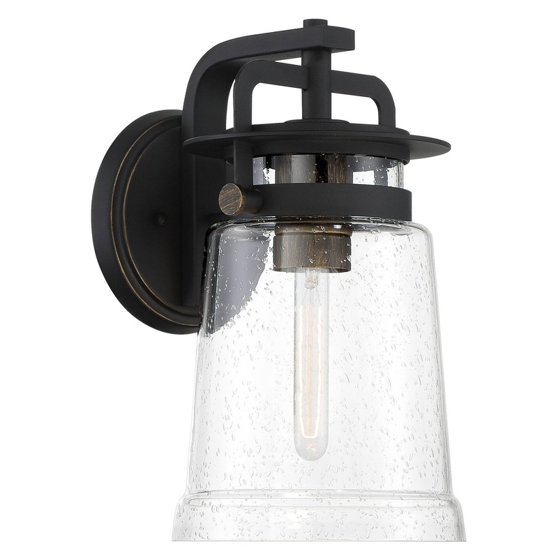 Maribel Heights One Light Outdoor Wall Mount in Sand Coal With Gold Highlights