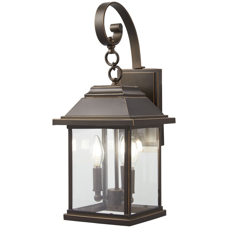 Mariner'S Pointe Three Light Outdoor Wall Mount in Oil Rubbed Bronze W/ Gold High