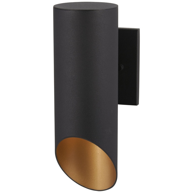 Pineview Slope One Light Outdoor Wall Mount in Coal W/Gold