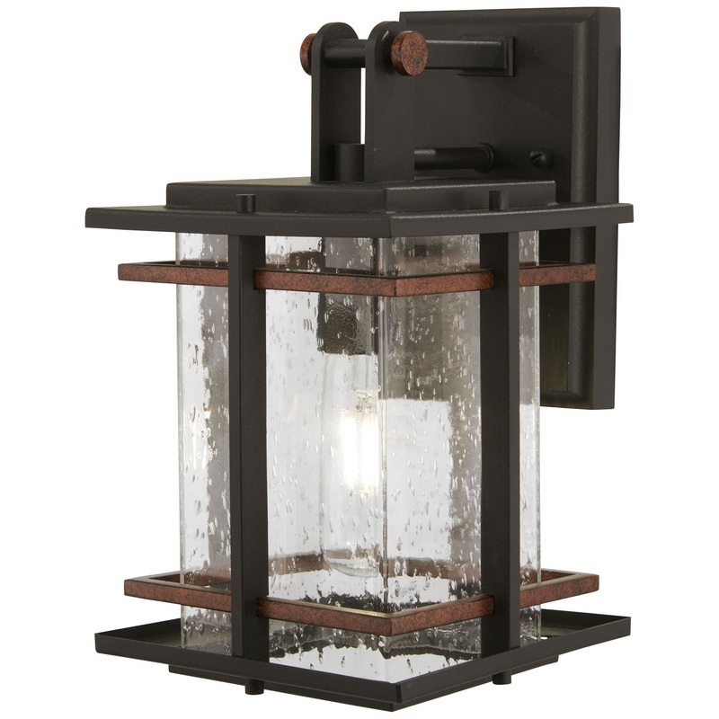 San Marcos One Light Outdoor Wall Mount in Coal W/Antique Copper Accents