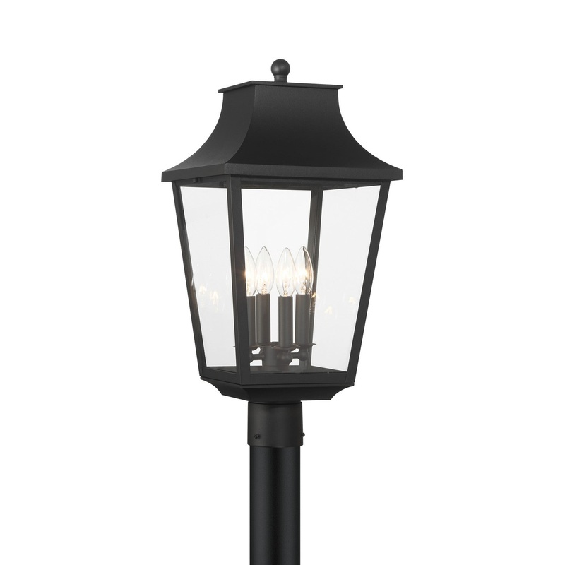 Altimeter Four Light Outdoor Post Lantern in Sand Coal