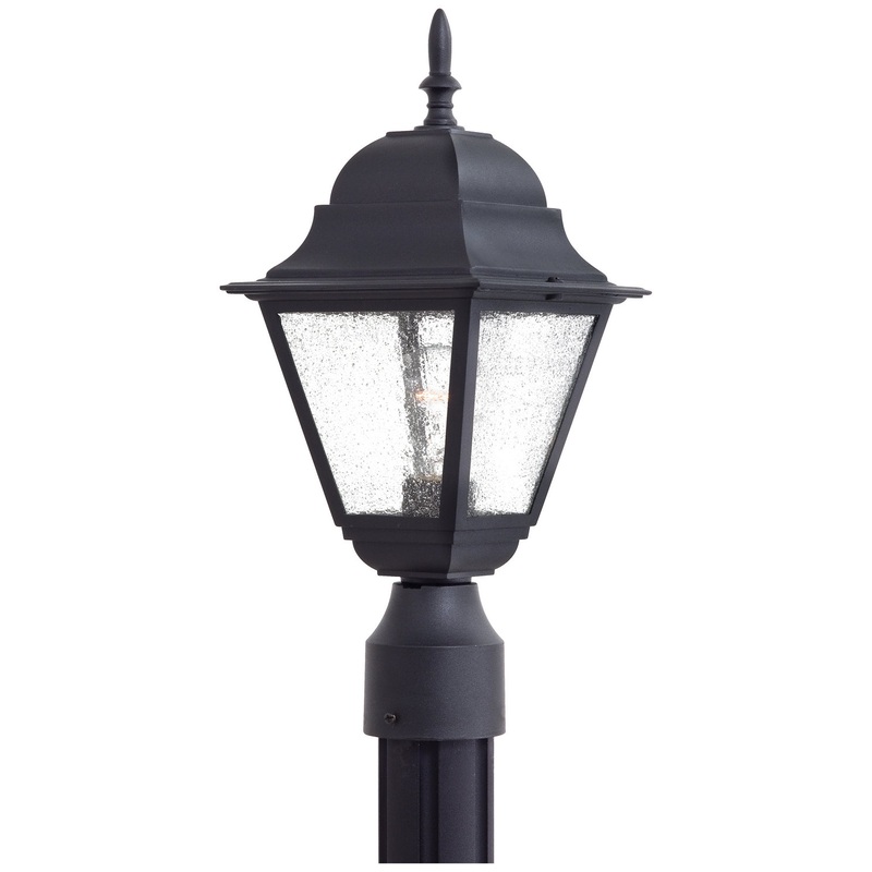 Bay Hill One Light Post Mount in Coal