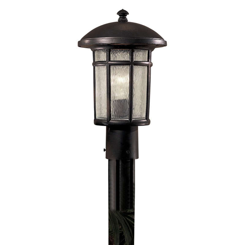 Cranston One Light Post Mount in Heritage